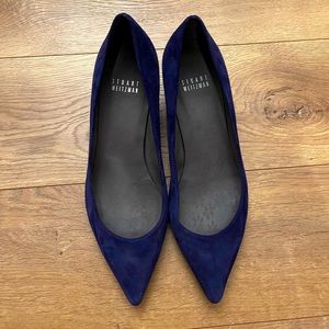Stuart Weitzman Purple Suede Kitten Heel